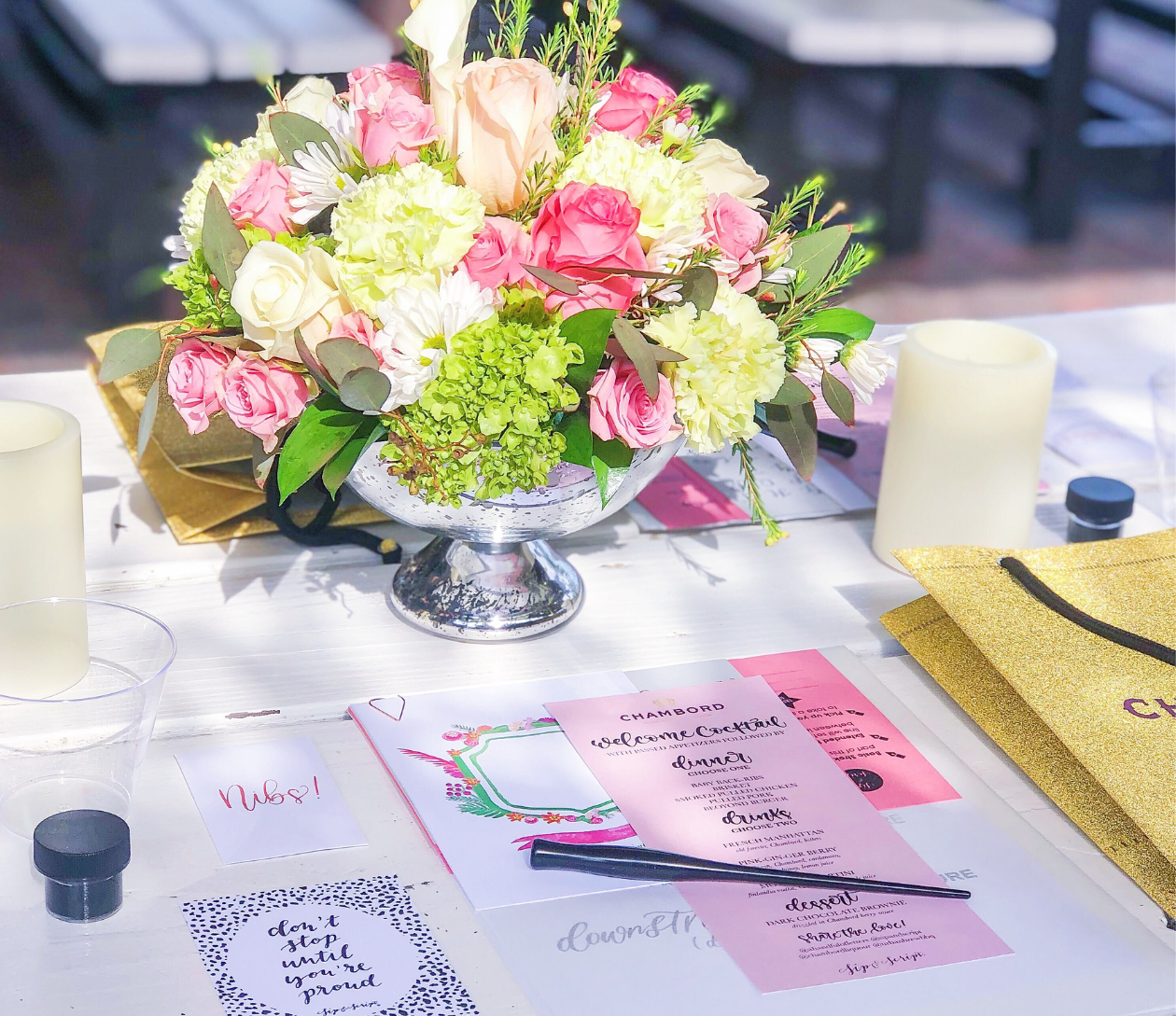 Garden Party Themed Modern Calligraphy for Beginners at The Hub Anoka