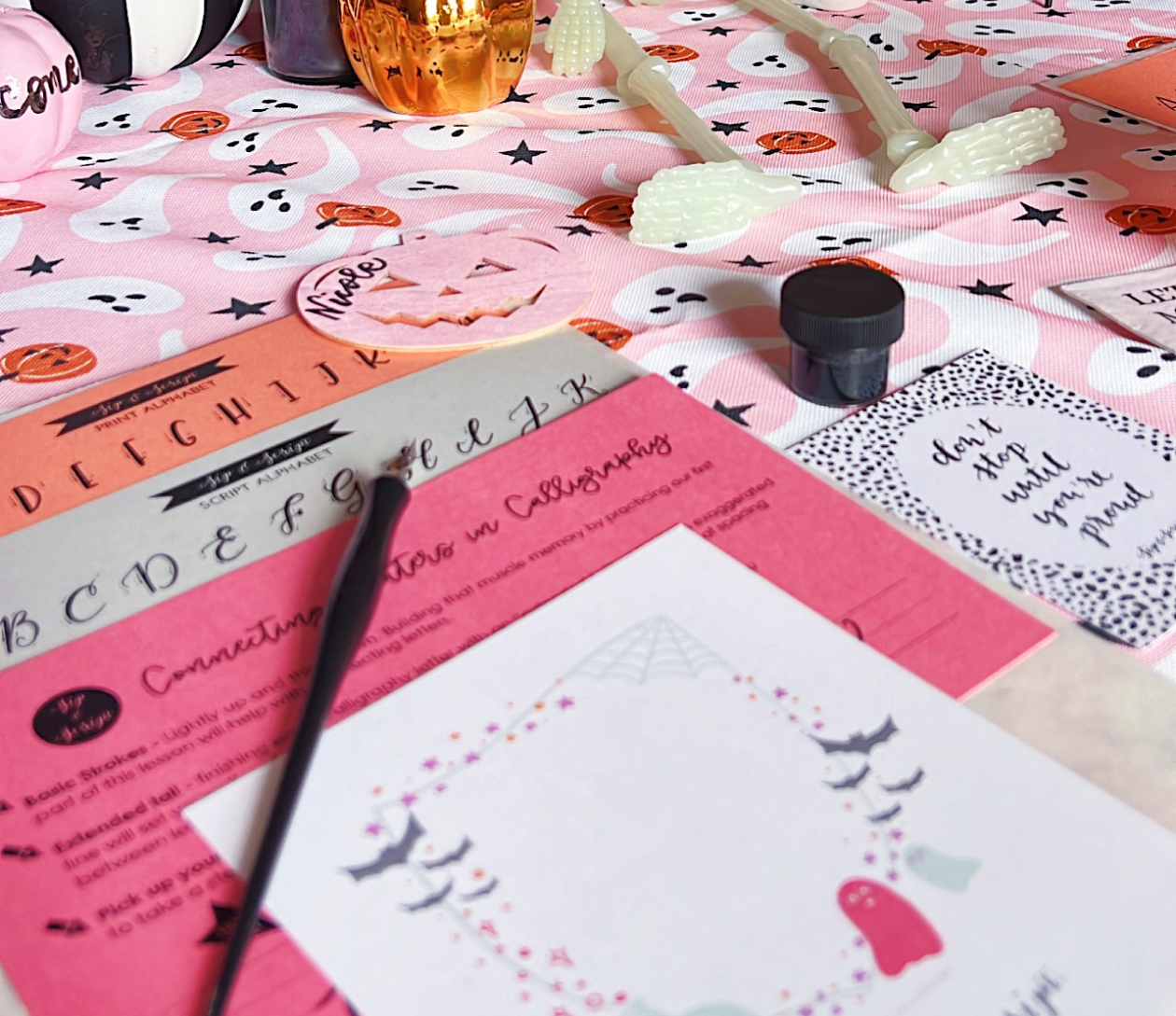 Modern Calligraphy & Mini Canvas Ghosts for Beginners at Planks and Paint