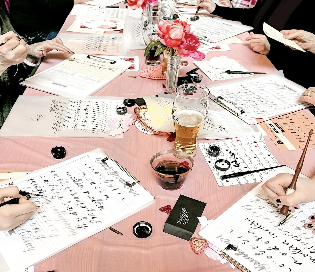 Springtime Modern Calligraphy for Beginners at Yuengling Draft Haus
