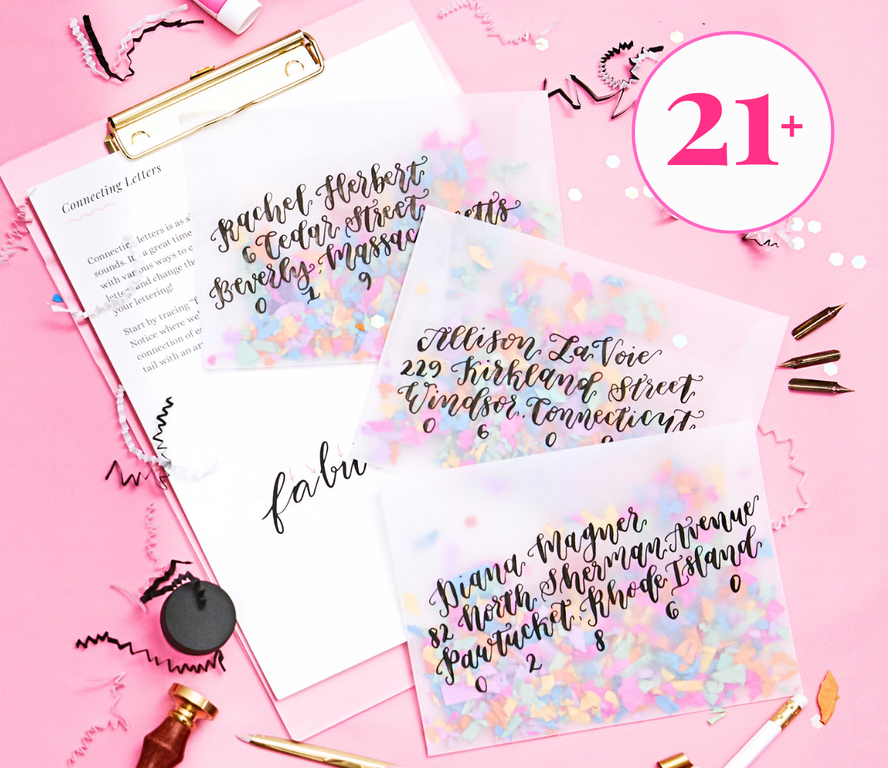 Modern Calligraphy for Beginners at Crystal Ridge Winery (21+)