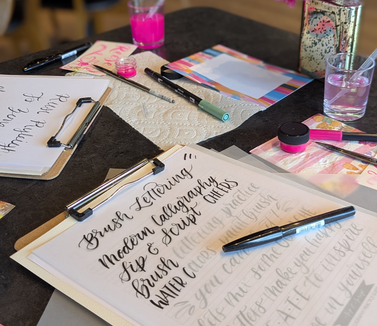 Brush Lettering for Beginners at Stories Coffee Co. (Gretna)