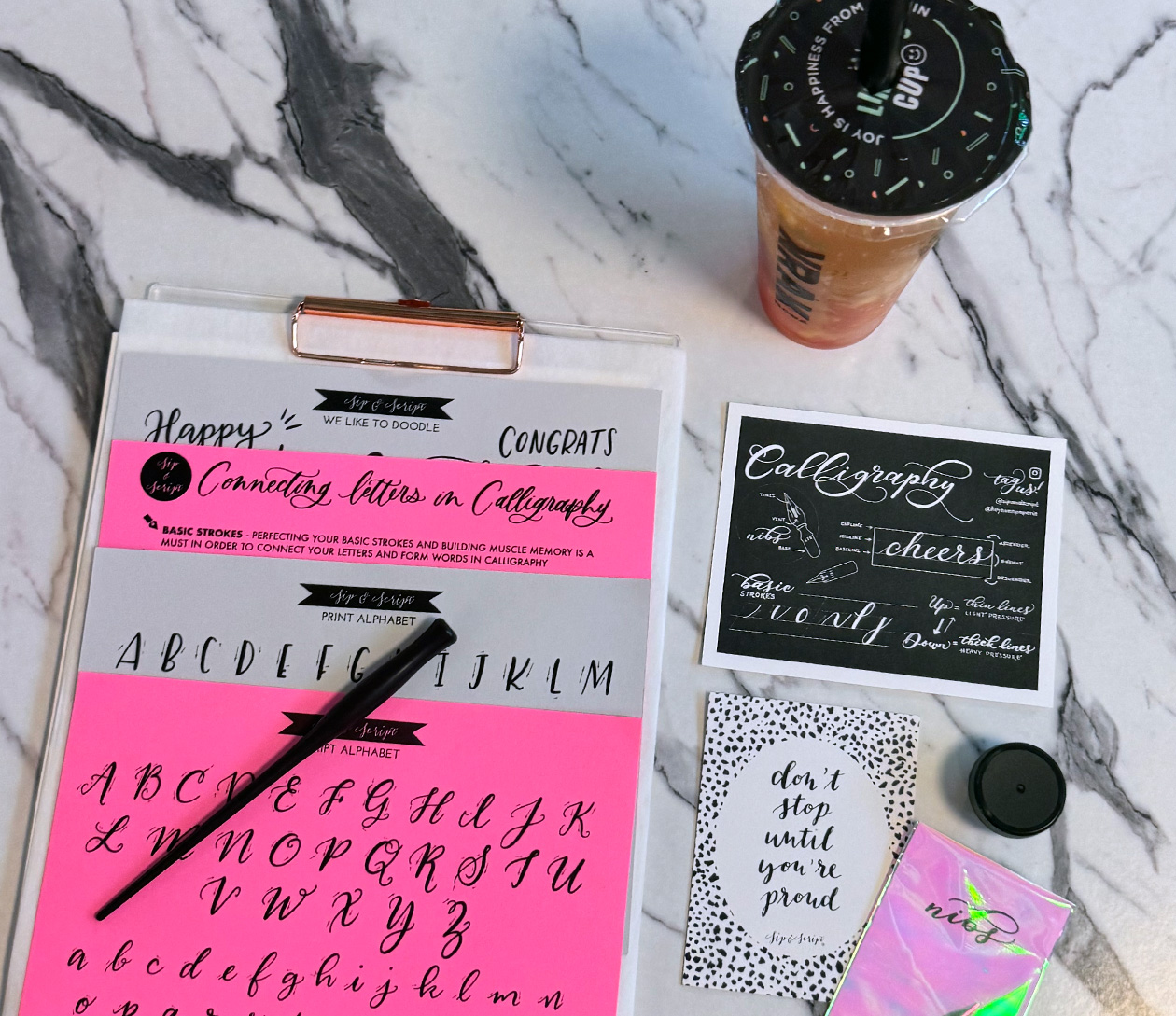 Modern Calligraphy for Beginners at Krak Boba Orlando